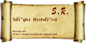 Sághi Richárd névjegykártya